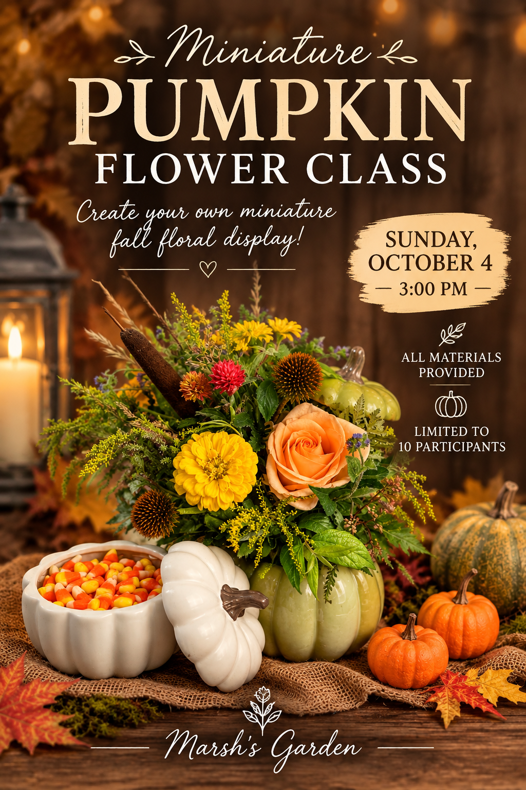 🎃 Mini Pumpkin Floral Workshop