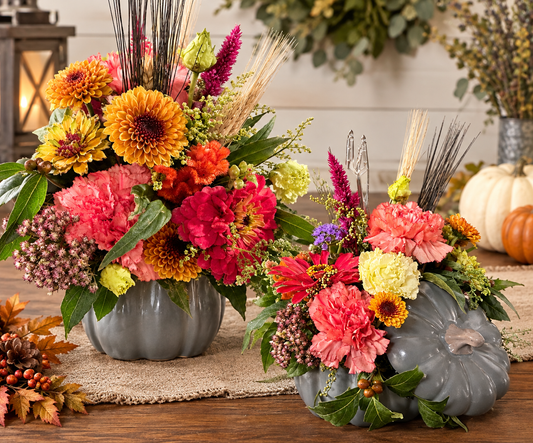 🍂 Fall Garden Pumpkin Arrangement